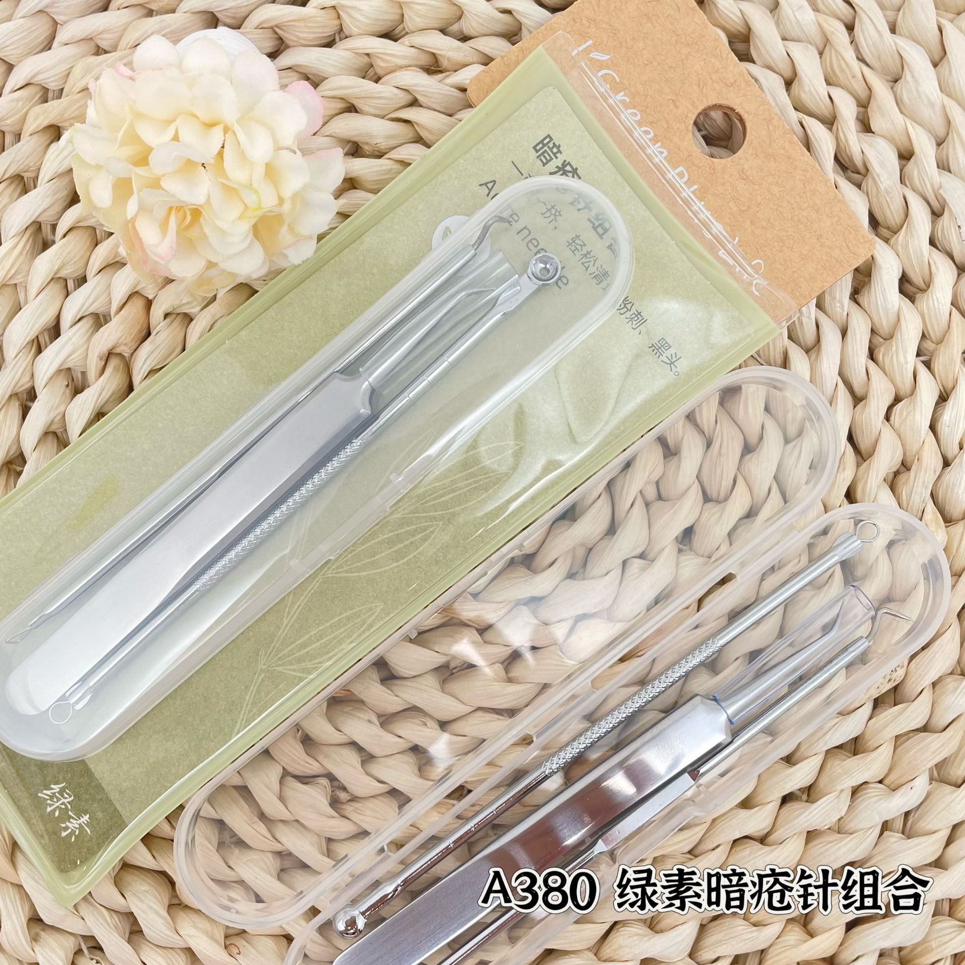 Màu sắc: Bộ kim trị mụn màu xanh lá cây A380