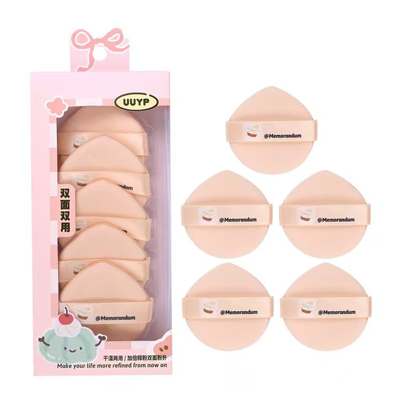 Màu sắc: K-K546 (Màu vàng) Bông phấn trang điểm hai mặt (5 cái)