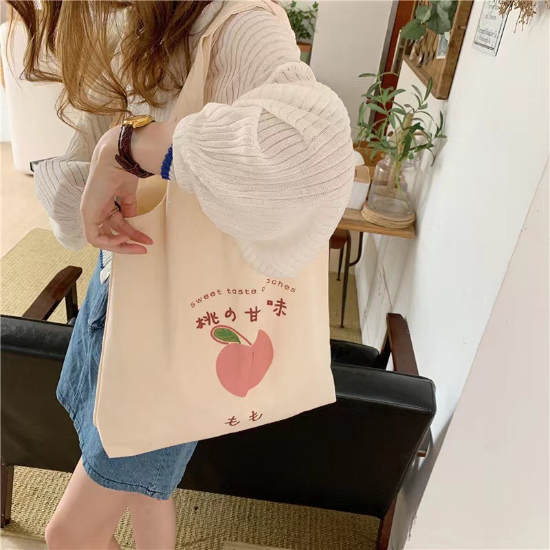 Túi vải canvas tối giản phong cách Hàn Quốc