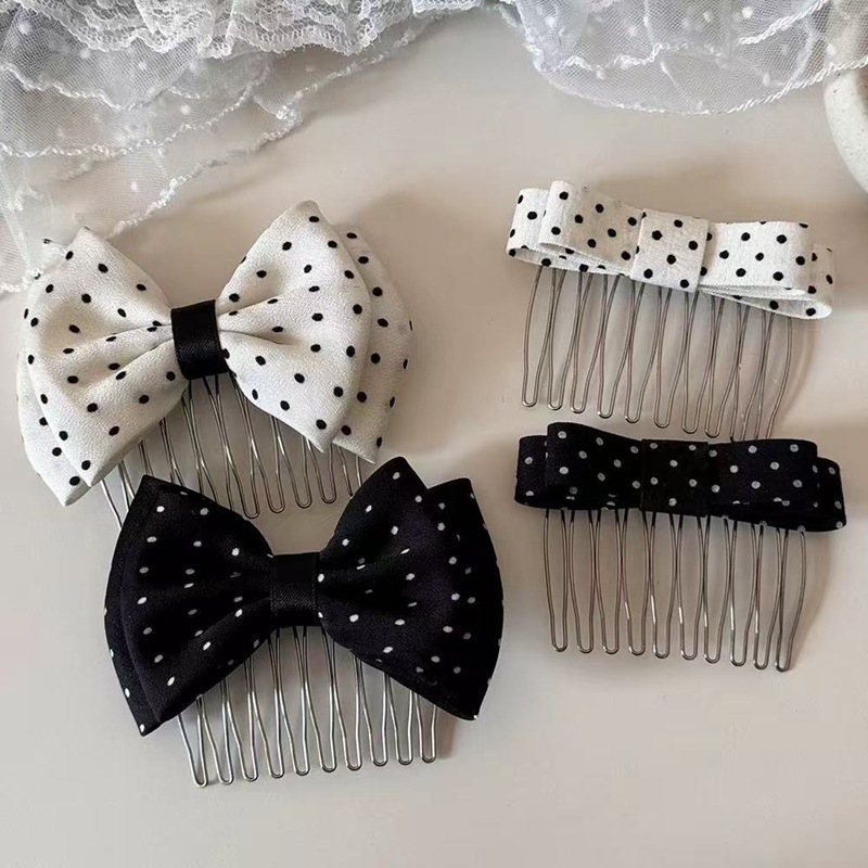 XƯỢC CÀI TÓC NƠ CHẤM BI KIỂU HÀN QUỐC – NỮ TÍNH, XINH XẮN & THANH LỊCH