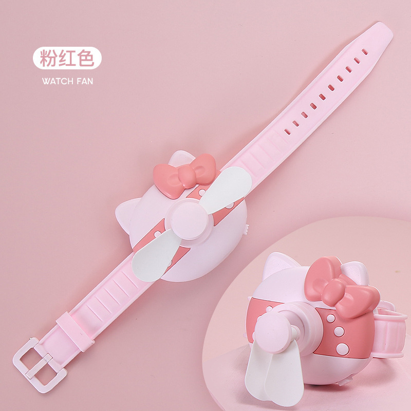 QUẠT MINI HÌNH ĐỒNG HỒ HOẠT HÌNH – SẠC USB, CẦM TAY NHỎ GỌN & TIỆN LỢI
