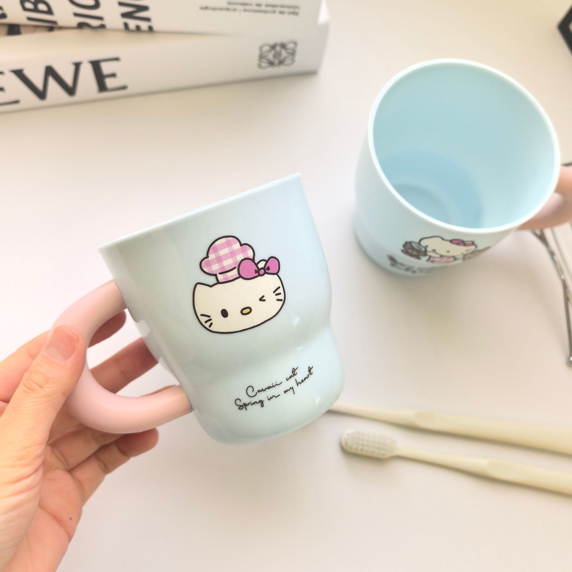 Màu sắc: Cốc súc miệng màu xanh Tiffany [Chef Cat]