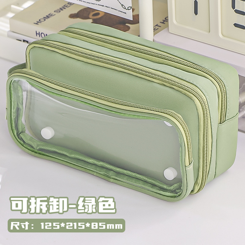 Màu sắc: Hộp đựng bút chì có thể tháo rời - màu xanh lá cây