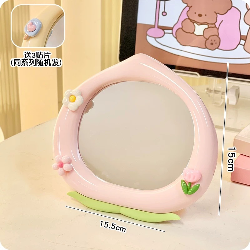 Màu sắc: Gương trang điểm màu đào | Hồng + 3 miếng dán
