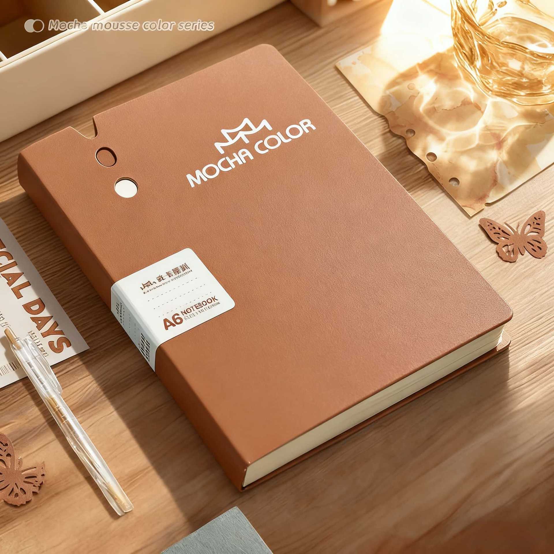Màu sắc: Giấy A6 màu nâu mocha (bao gồm cả các trang bên trong)