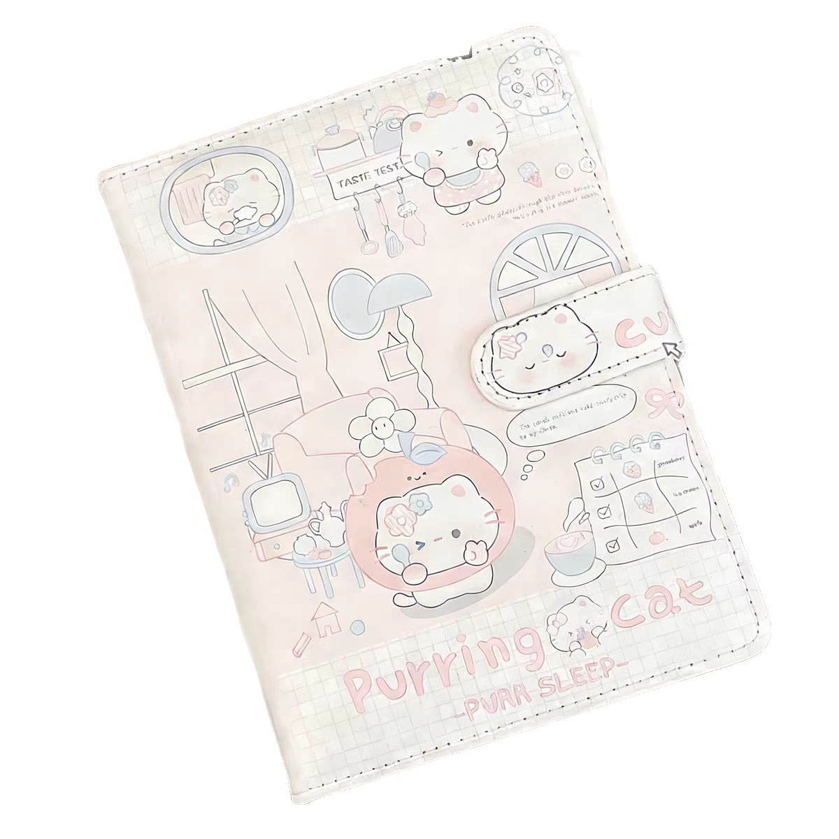 Sổ Tay A5 Misty Kitten Bìa Da PU – Chống Thấm Nước, Thiết Kế Dễ Thương